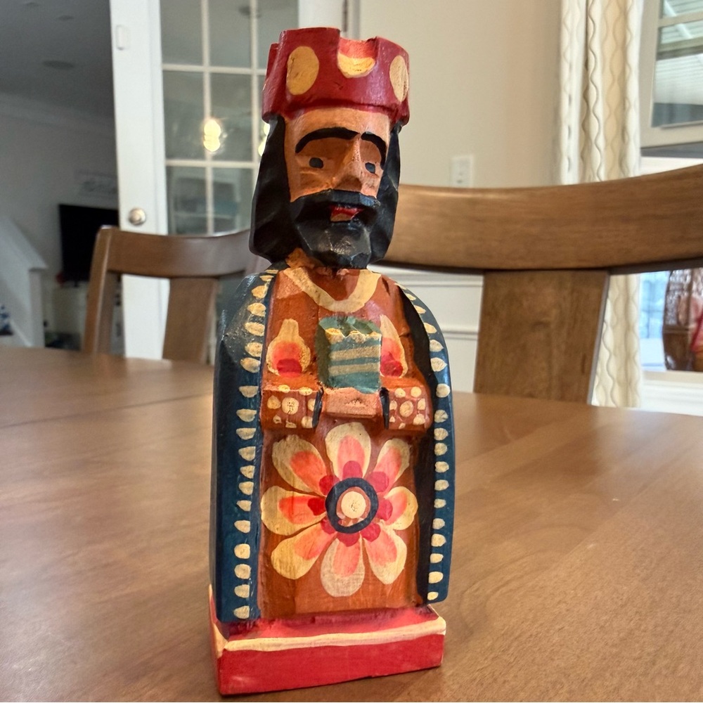 Hand-Painted Wooden Nativity Set - Multicolor Folk Art - Picture 9 of 13